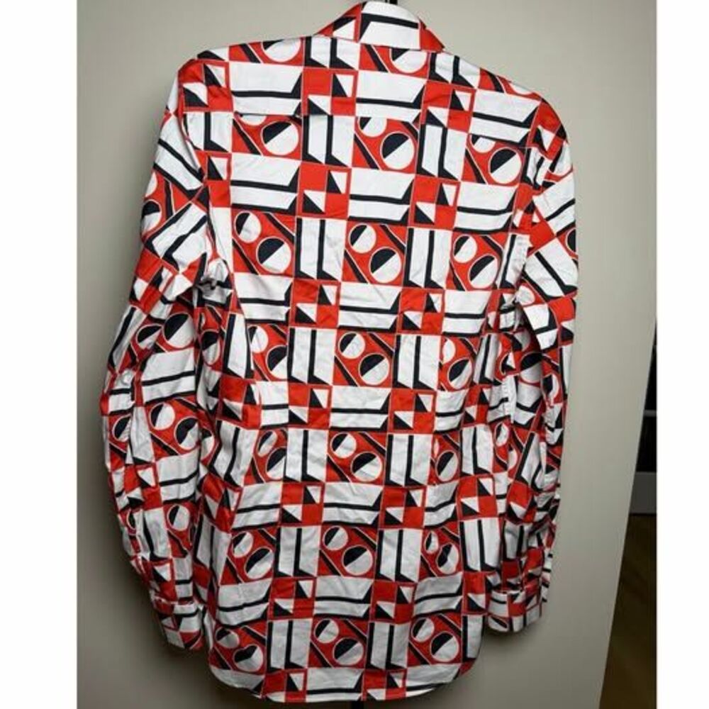 Double J Editions with Mantero Long Sleeve Button Up Geometric Size Large - Picture 5 of 6